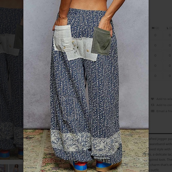 POL “ Haiti 2 “ POL Gauze Joggers with Embroidered Detail 41 - Picture 3 of 5